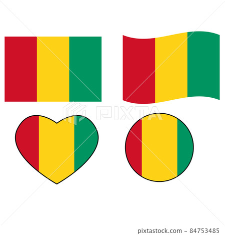 set flags of equatorial Guinea on white background. Flag of the country of Equitorial Guinuea. flat style. set flags of equatorial Guinea on white background. Flag of the country of Equitorial Guinuea. flat style. 84753485