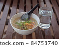 Cook the minced pork congee on the table ready to eat. Choose focus and blur according to the lens character. 84753740