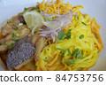 Khao Soi in Northern Thai food. Choose focus and blur according to lens character. Close-up picture 84753756