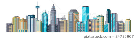 City panorama view. High buldings and skyscrapers cityscape 84753907