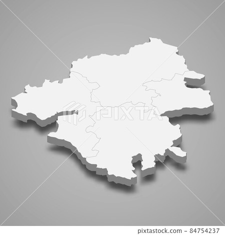 3d isometric map of Loire-Atlantique is a department in France 84754237