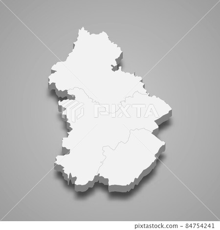 3d isometric map of Jura is a department in France 84754241