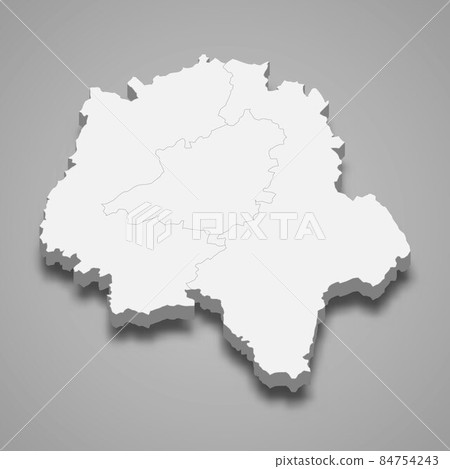 3d isometric map of Indre-et-Loire is a department in France 84754243