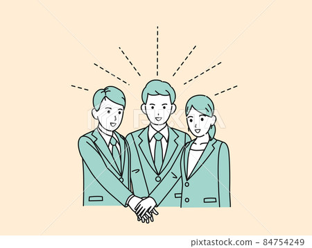 Teamwork, business person, men and women in suits, cooperation business 84754249