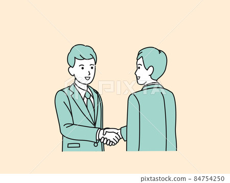 A businessman who shakes hands, a male office worker, a job greeting, a transaction agreement, a business A businessman who shakes hands, a male office worker, a job greeting, a transaction agreement, a business 84754250