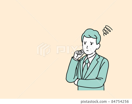 Trouble worried office worker businessman man in suit problem trouble 84754256