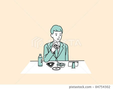 吃午飯，午飯，休息，男上班族，商人，飯盒 84754302