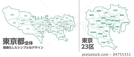 Tokyo simple map Tokyo simple map 84755331