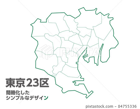 Tokyo simple map Tokyo simple map 84755336