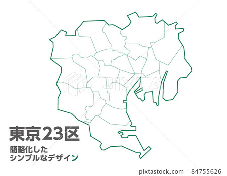 Simple and easy-to-use map of Tokyo with 23 wards - Stock Illustration ...