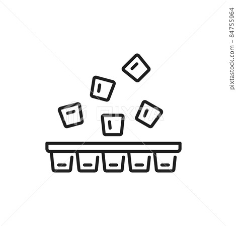 Ice cube plastic container isolated outline icon. Vector fridge or freezer ice cube tray. Element of kitchen utensil, mobile concept and web apps. Flying square icecubes, drinks refreshing cubes Ice cube plastic container isolated outline icon. Vector fridge or freezer ice cube tray. Element of kitchen utensil, mobile concept and web apps. Flying square icecubes, drinks refreshing cubes 84755964