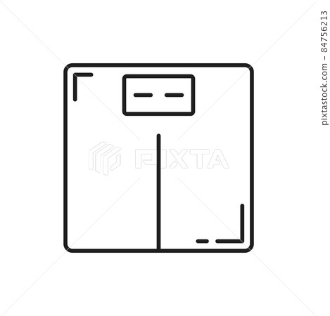 Scales outline icon, weight control thin line... - Stock Illustration ...