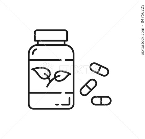 Jar with vitamins or nutrition supplements outline icon. Healthy and sport nutrition, dieting thin line vector pictogram. Healthy lifestyle minimalistic icon with medicine drugs dragee container Jar with vitamins or nutrition supplements outline icon. Healthy and sport nutrition, dieting thin line vector pictogram. Healthy lifestyle minimalistic icon with medicine drugs dragee container 84756225
