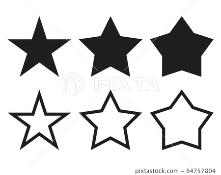 Star shapes collection. Simple silhouetes and outline stars. Pentogram design elements set. Vector illustration isolated on white. Star shapes collection. Simple silhouetes and outline stars. Pentogram design elements set. Vector illustration isolated on white. 84757804