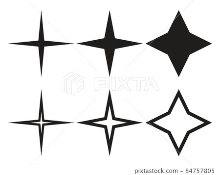 Star shapes collection. Silhouetes and outline vour pointed stars. Simple design elements set. Vector illustration isolated on white. Star shapes collection. Silhouetes and outline vour pointed stars. Simple design elements set. Vector illustration isolated on white. 84757805