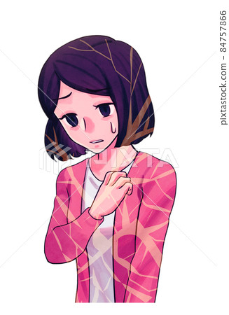 Illustration of a woman suffering psychological trauma 84757866