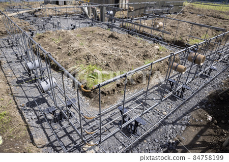 基礎工程鋼筋組件的圖像 基礎工程鋼筋組件的圖像 84758199