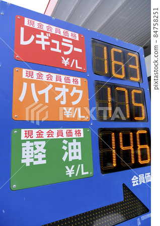 加油站的價格顯示 84758251