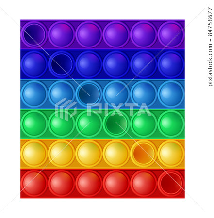 Silicone colorful poppit game, trendy toy pop it antistress.  Vector Seamless texture on white background 84758677