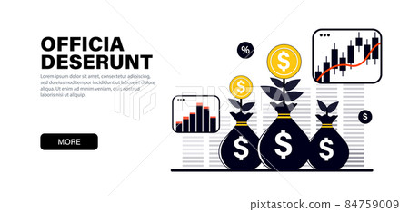 Concept in modern flat black colors for website and mobile website development on the topic investments, dividend growth, investment portfolio growth Concept in modern flat black colors for website and mobile website development on the topic investments, dividend growth, investment portfolio growth 84759009