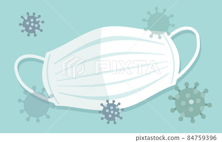 面具和病毒的矢量圖解 84759396