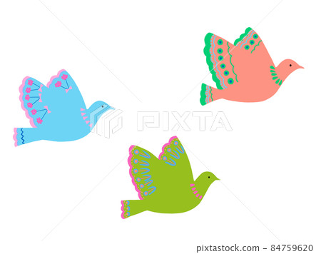 飛鳥圖3 3隻飛鳥-插圖素材[84759620] - PIXTA圖庫