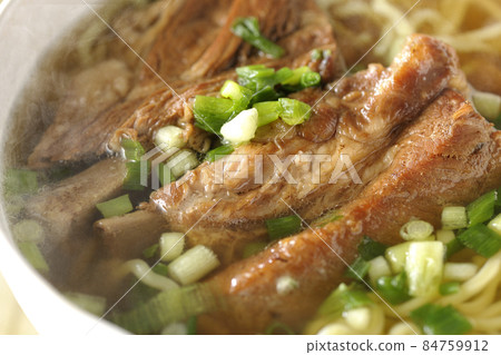 Hot Okinawa soba with large spare ribs Hot Okinawa soba with large spare ribs 84759912