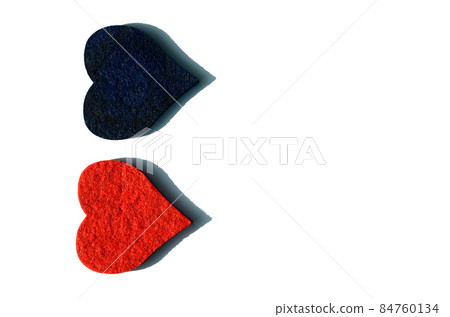 White background heart red and blue White background heart red and blue 84760134