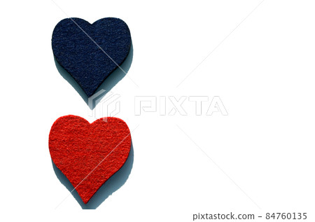 White background heart red and blue White background heart red and blue 84760135