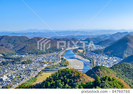 From Gifu Castle castle tower to Nagara River and Mt. Ontake 84760788