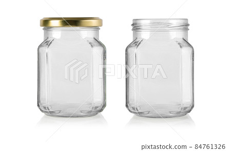 Empty glass jar isolated Empty glass jar isolated 84761326