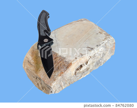 Nature whetstone knife or knife sharpening. Honing chef knife. 84762080