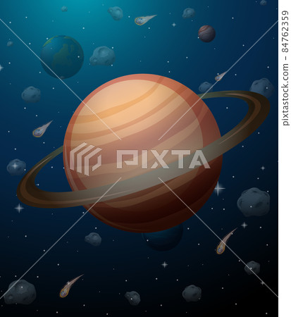 Saturn planet on space background Saturn planet on space background 84762359