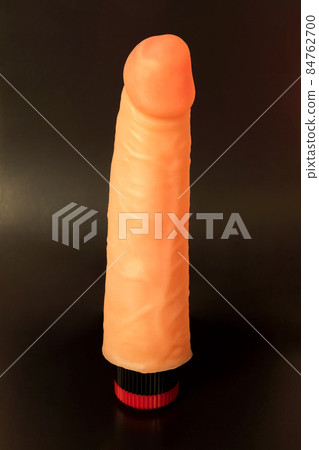 Faux leather dildo on a black background. Sex... - Stock Photo [84762700] -  PIXTA