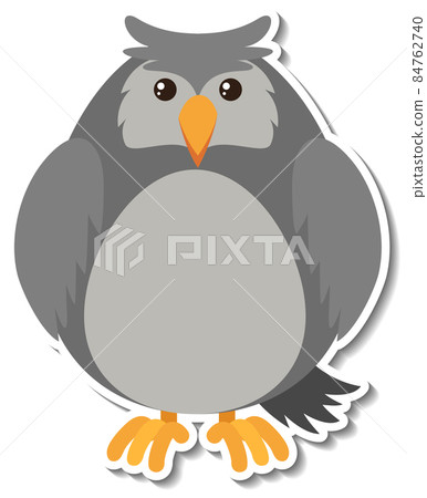 Chubby owl animal cartoon sticker 84762740