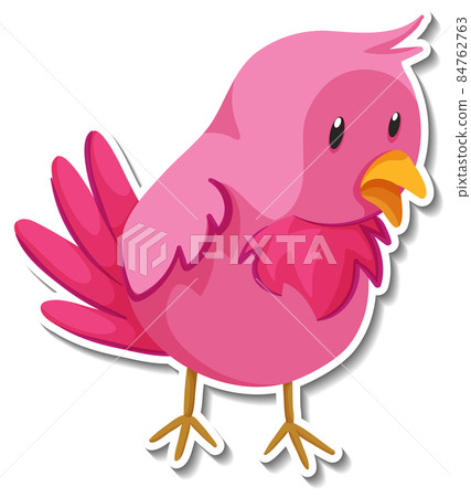 Little pink bird animal cartoon sticker 84762763