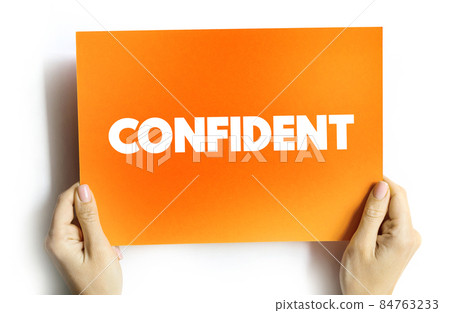 Confident text quote on card, concept background 84763233