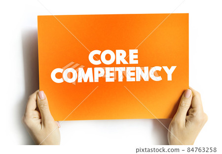 Core competency text quote on card, concept background 84763258