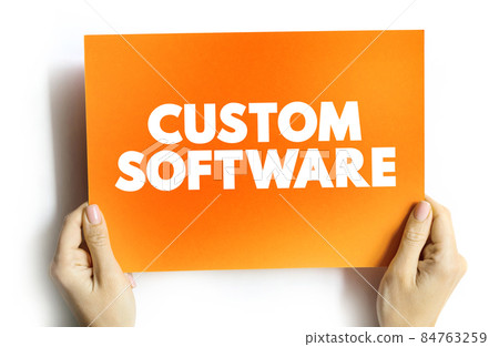 Custom software text quote on card, concept background 84763259
