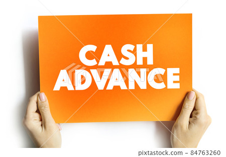 Cash advance text quote on card, concept background Cash advance text quote on card, concept background 84763260
