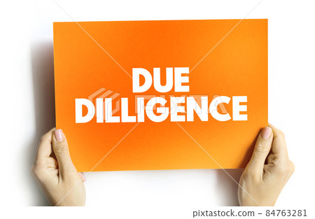 Due dilligence text quote on card, business concept background Due dilligence text quote on card, business concept background 84763281