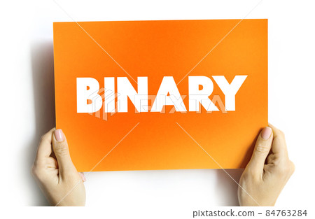 Binary text quote on card, technology concept background Binary text quote on card, technology concept background 84763284