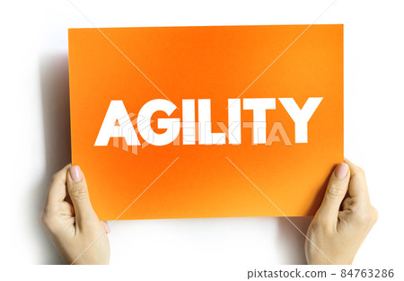 Agility text quote on card, concept background Agility text quote on card, concept background 84763286