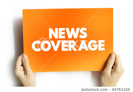 News coverage text quote on card, concept background News coverage text quote on card, concept background 84763288