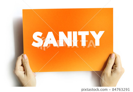 Sanity text quote on card, concept background 84763291