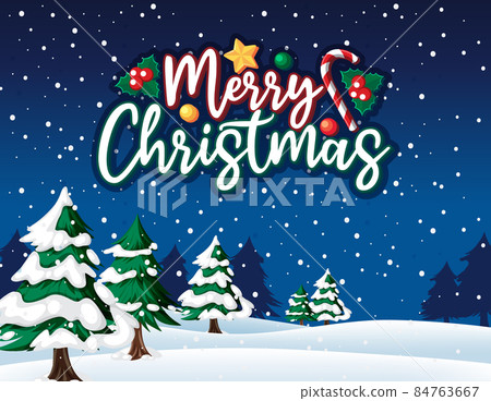 Christmas banner with snow falling at night Christmas banner with snow falling at night 84763667