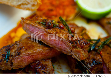 roasted grilled ribeye beef steak butcher selection 84763929