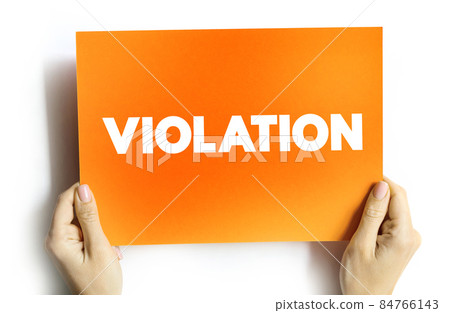 Violation text quote on card, concept background 84766143