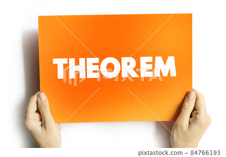 Theorem text quote on card, concept background Theorem text quote on card, concept background 84766193