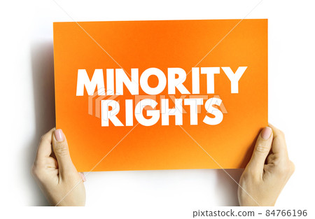 Minority rights text quote on card, concept background 84766196